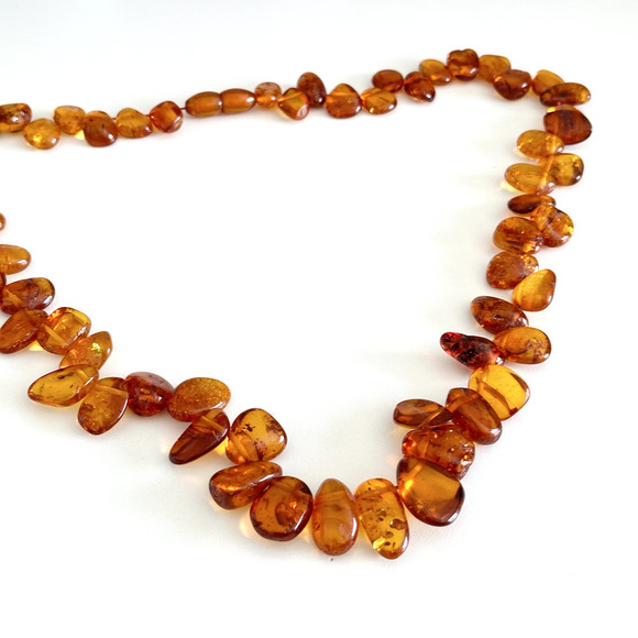 Vintage Natural Baltic Amber Gemstone Graduated Long Beaded Necklace 24" - Picture 6 of 13